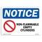 Signmission OSHA Notice Sign, 3.5" Height, 5" Width, Non-Flammable Empty Cylinders Sign With Symbol, Landscape OS-NS-D-35-L-15062 - alternate 1